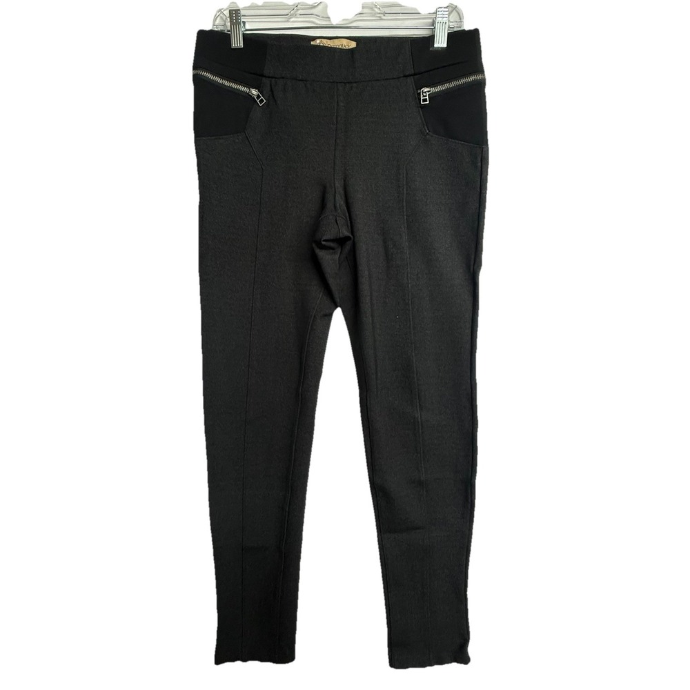 Democracy Ab‎ Technology Black Skinny Pants Women 10 BN16072Q5E Front Zip Moto